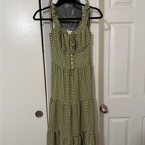 Green Gingham Sleeveless Dress